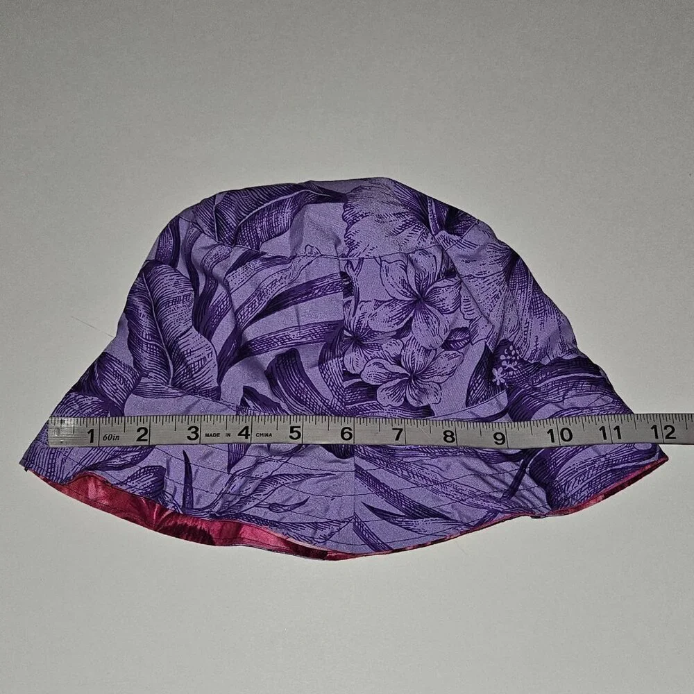 1 Reversible Pink Purple Tropical Bucket Hat Toddler One Size Vacation Beach